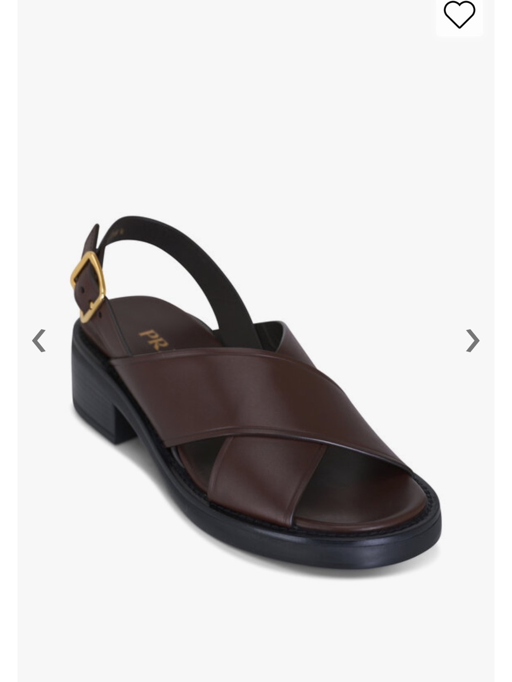 Prada Crisscross Slingback Brown Leather Sandal size 38